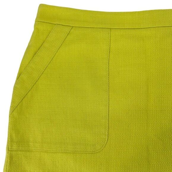 LOFT Bright Citron Yellow Mini Skirt Pockets Women Size 8 Fun Colorful Statement - Picture 4 of 9